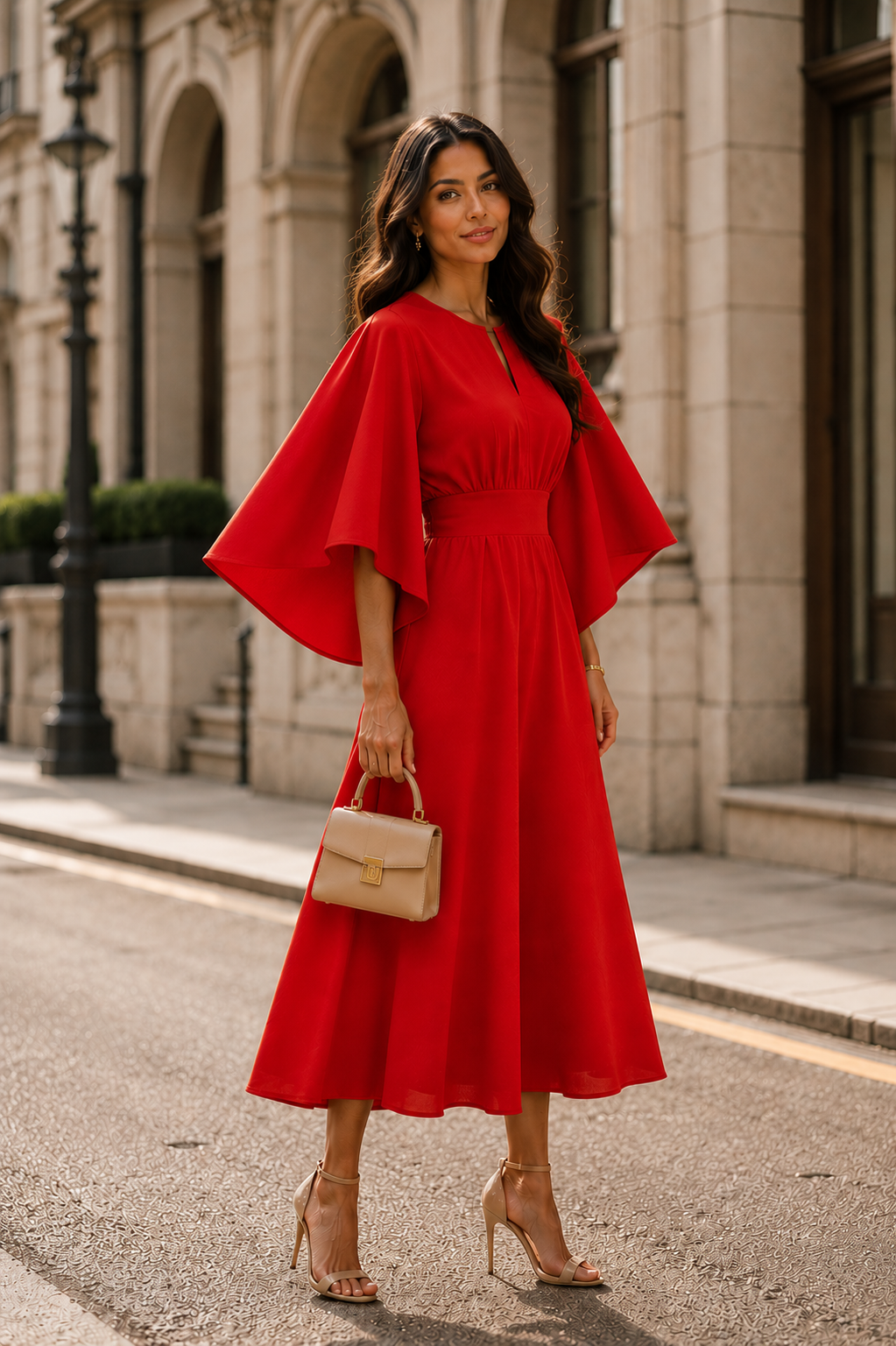 Beautiful red midi dress