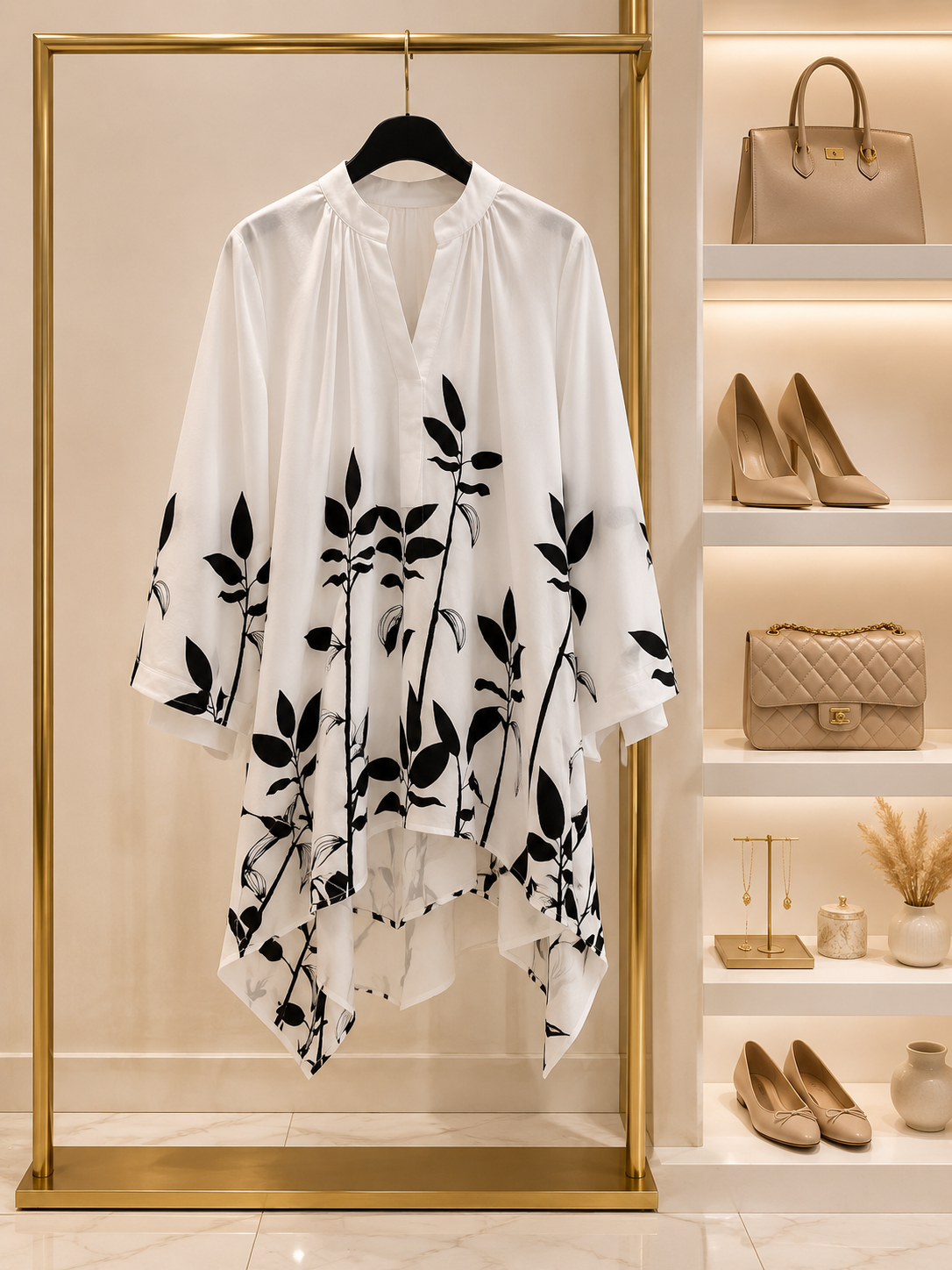 Chic black &amp; white floral top