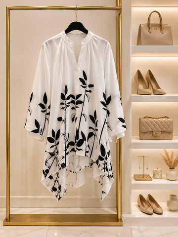 Chic black &amp; white floral top