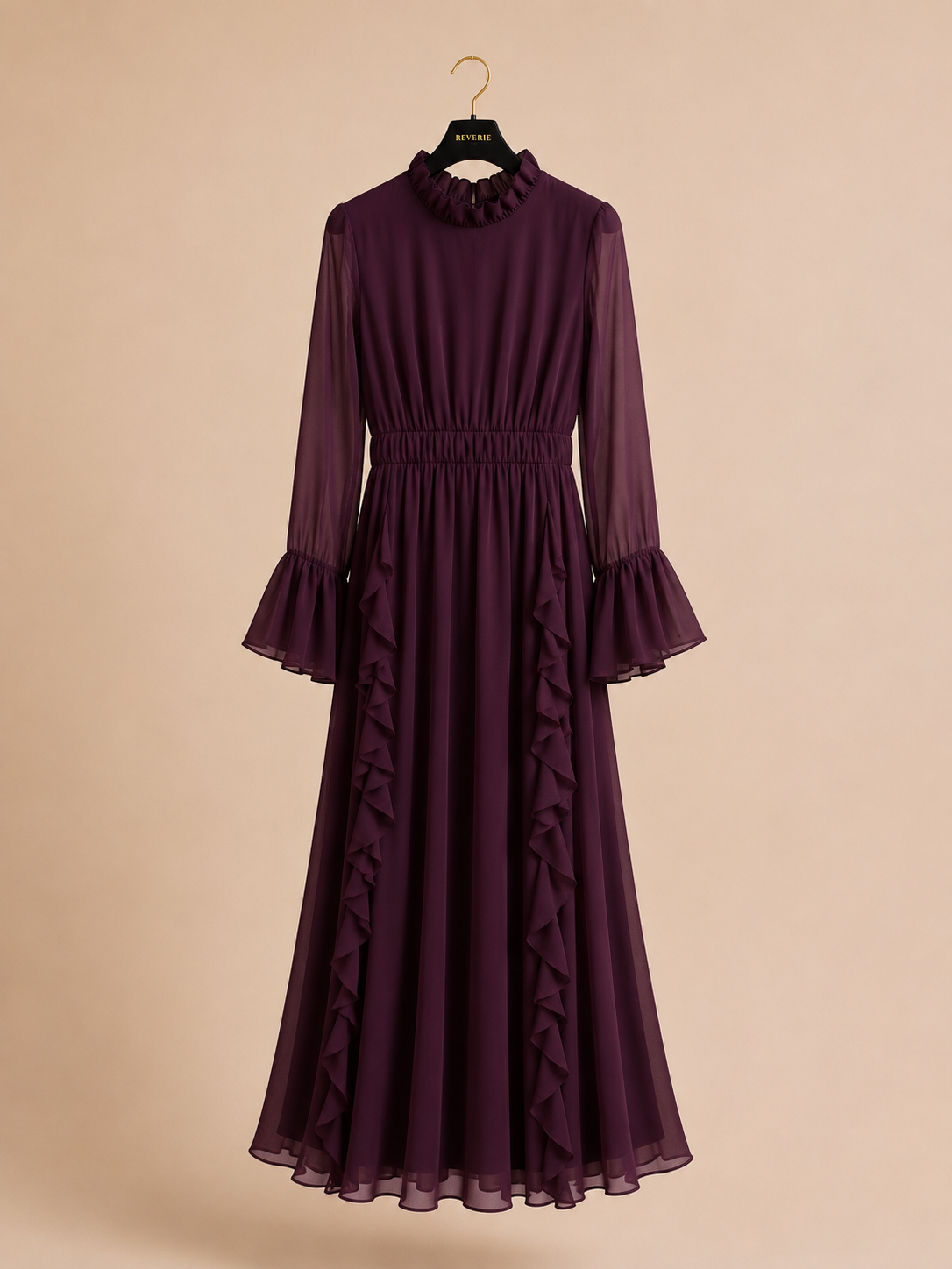 Plum Ruffle Maxi Dress