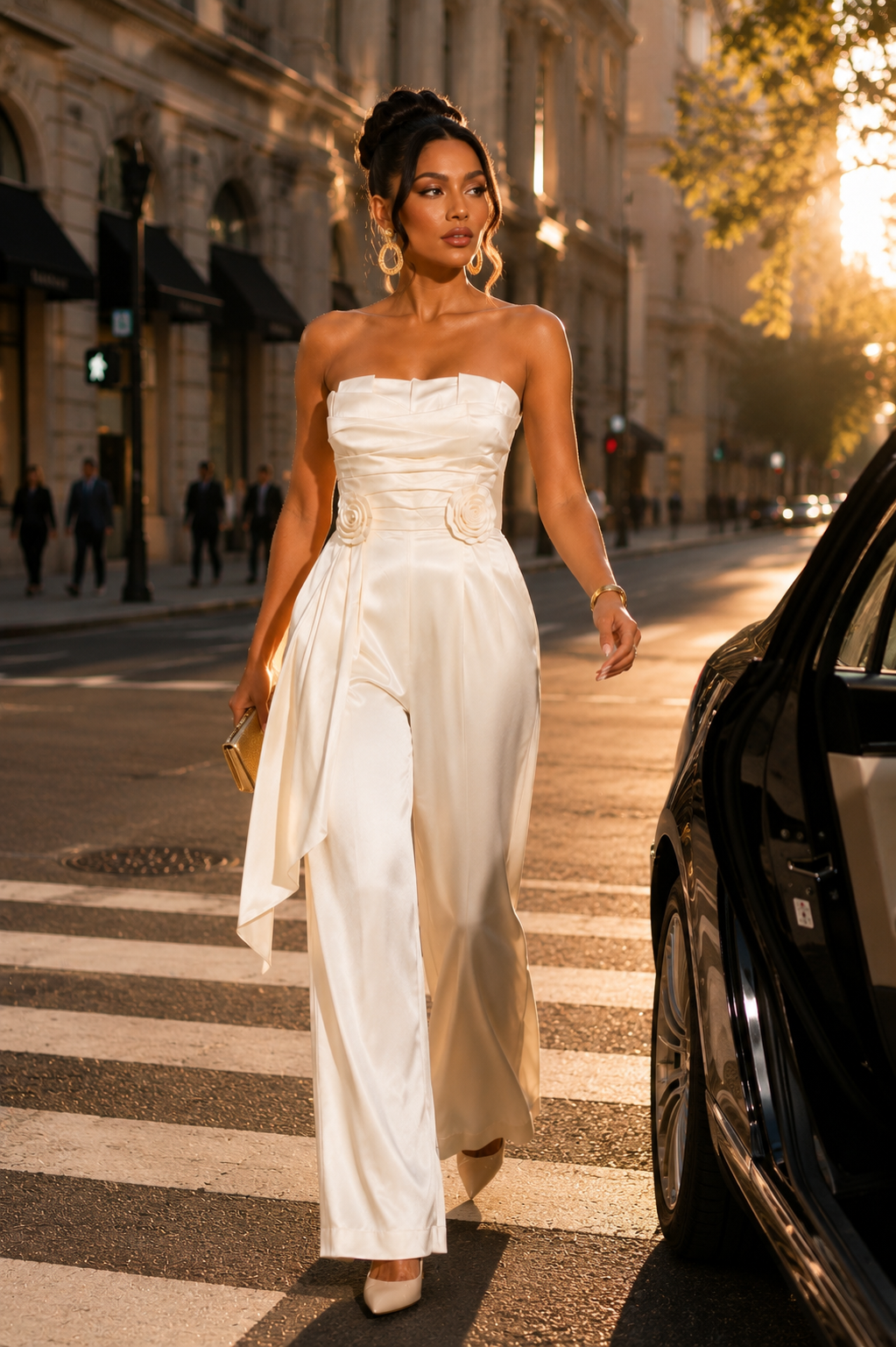 Elegant White Wide-Leg Jumpsuit