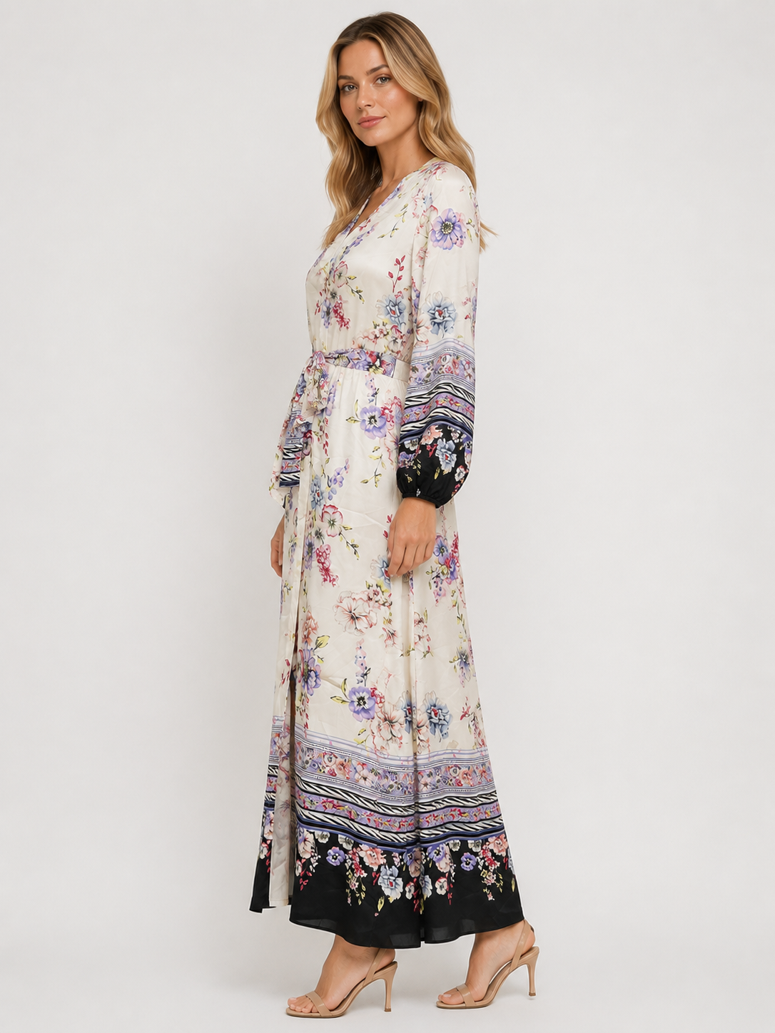 Elegant Floral Maxi Dress Size S