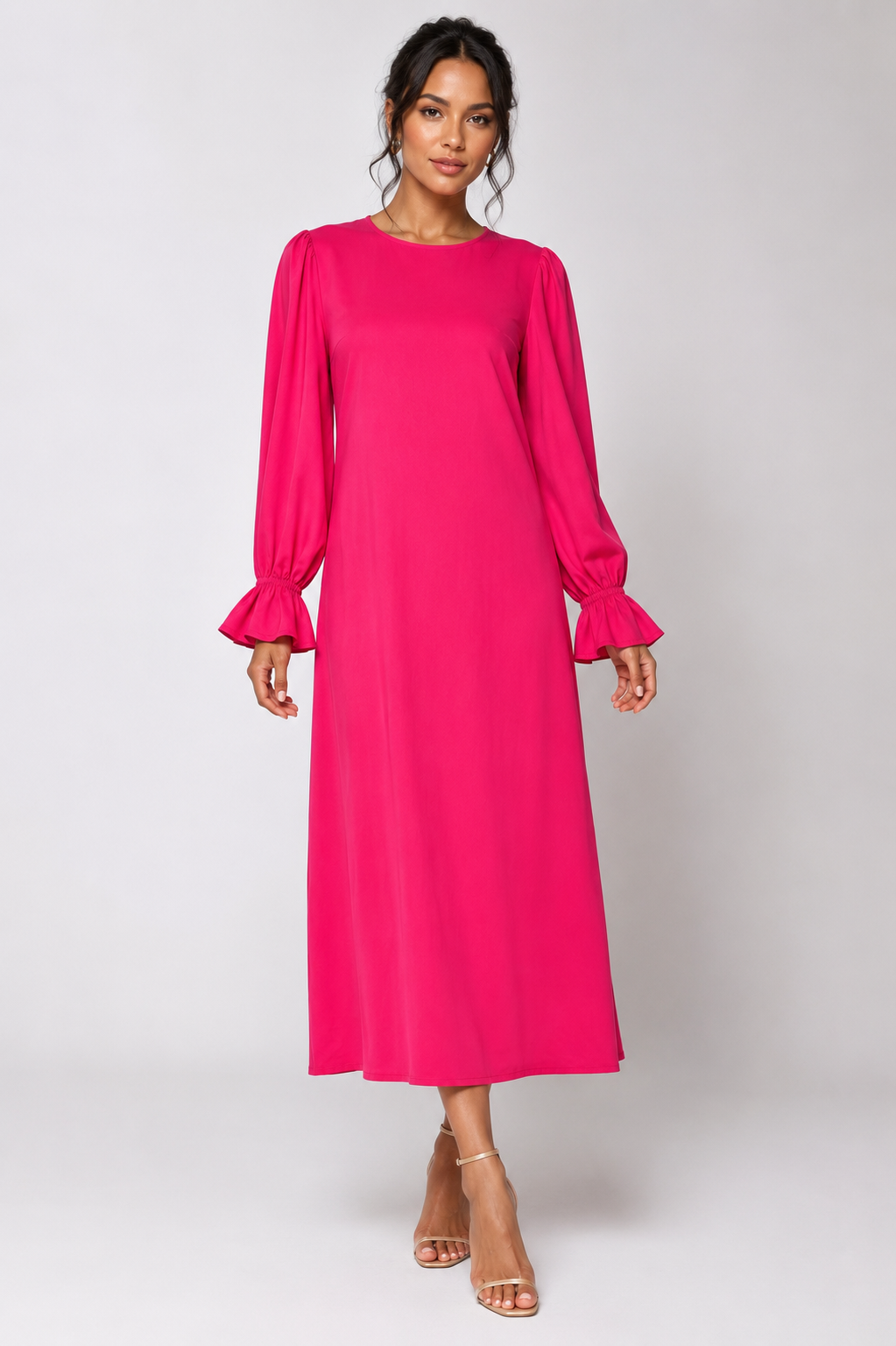 Elegant Fuchsia Maxi Dress Size S
