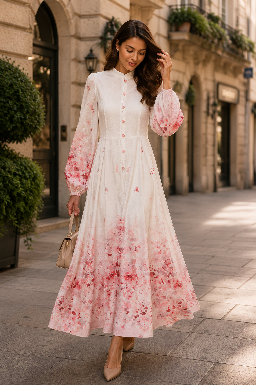 Elegant Baby pink maxi