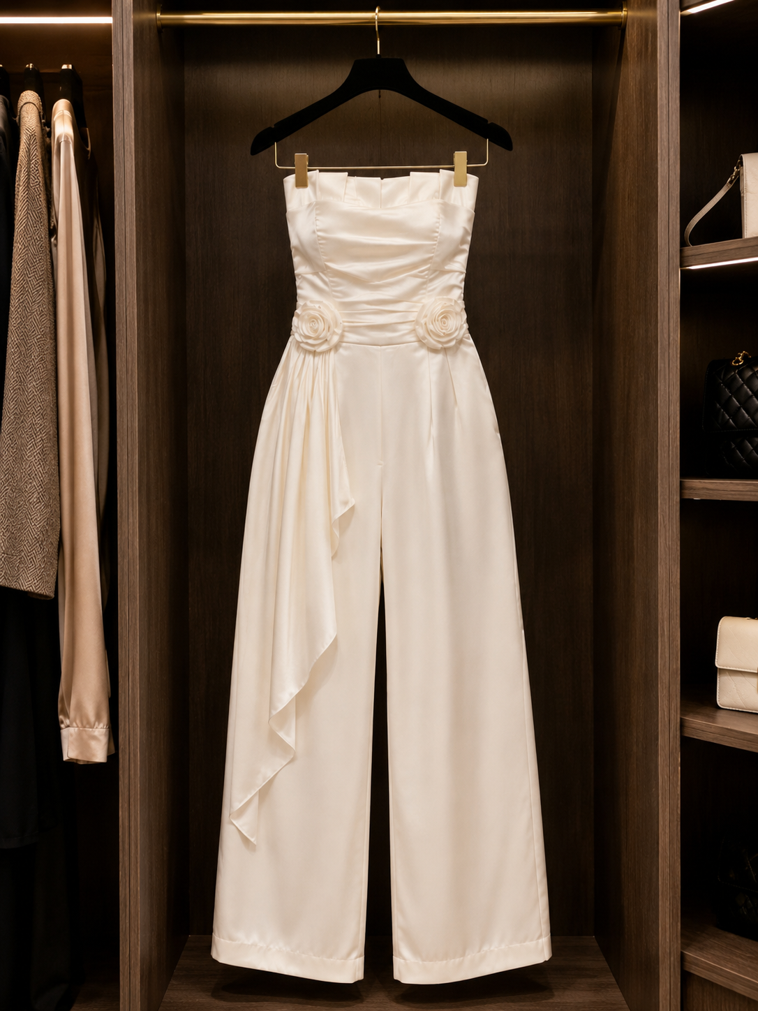 Elegant White Wide-Leg Jumpsuit