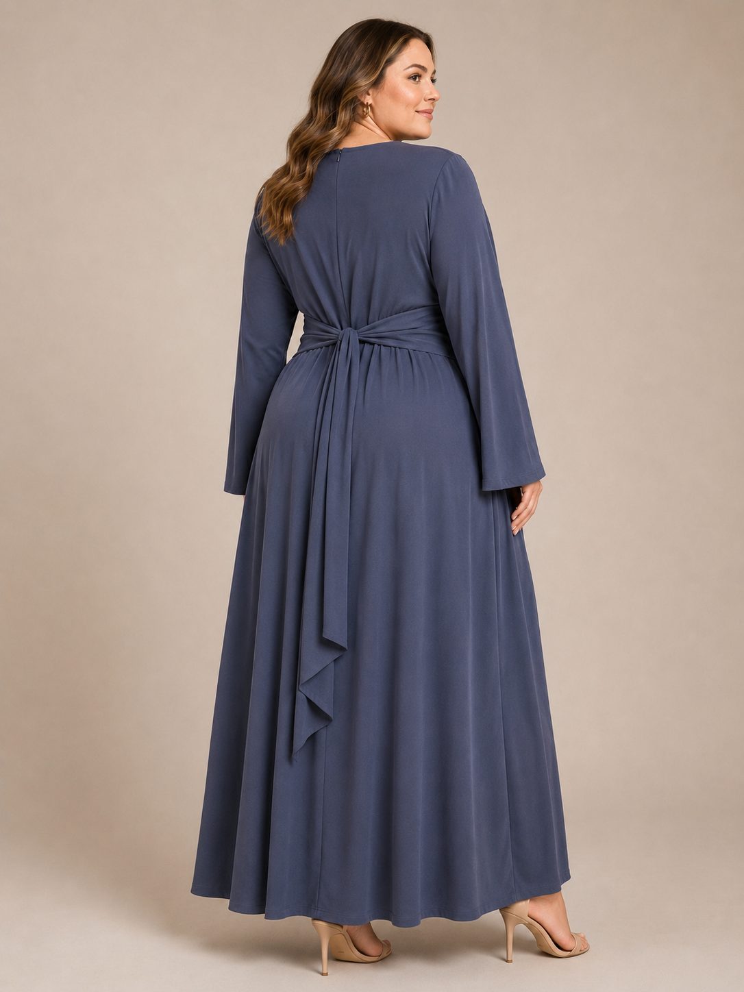 Elegant Bluish Gray Maxi Dress – Effortless Sophistication XXL