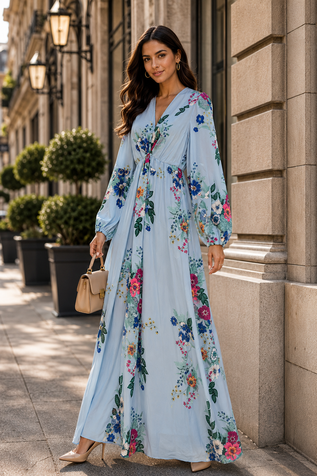 Blue Floral Maxi Dress