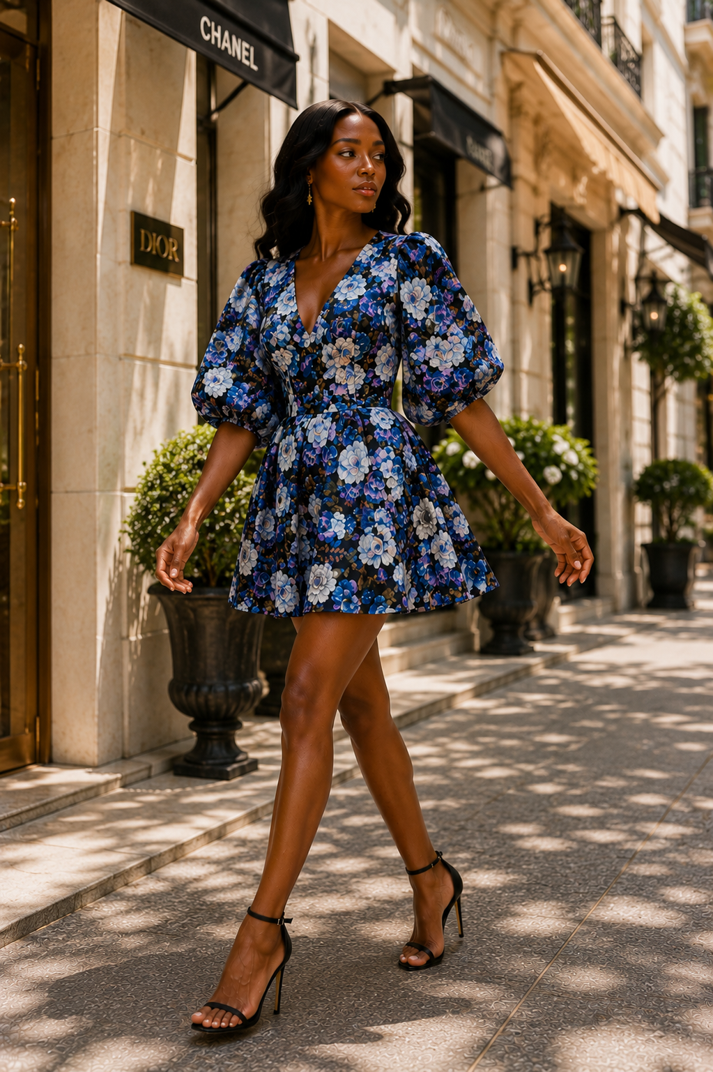 Purple Floral Mini Dress SIZE 10