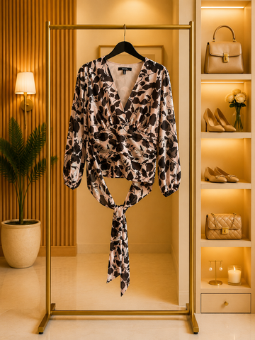 Floral Tie-Front Blouse