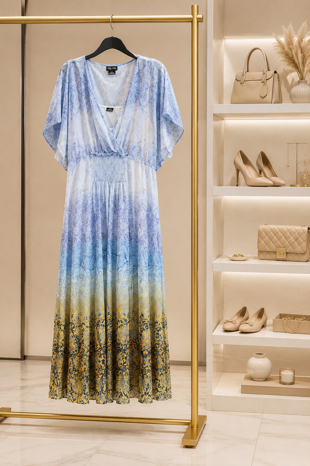 Blue Boho Maxi Dress