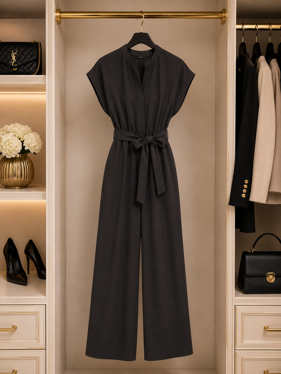 Black Belted jumpsuit XL