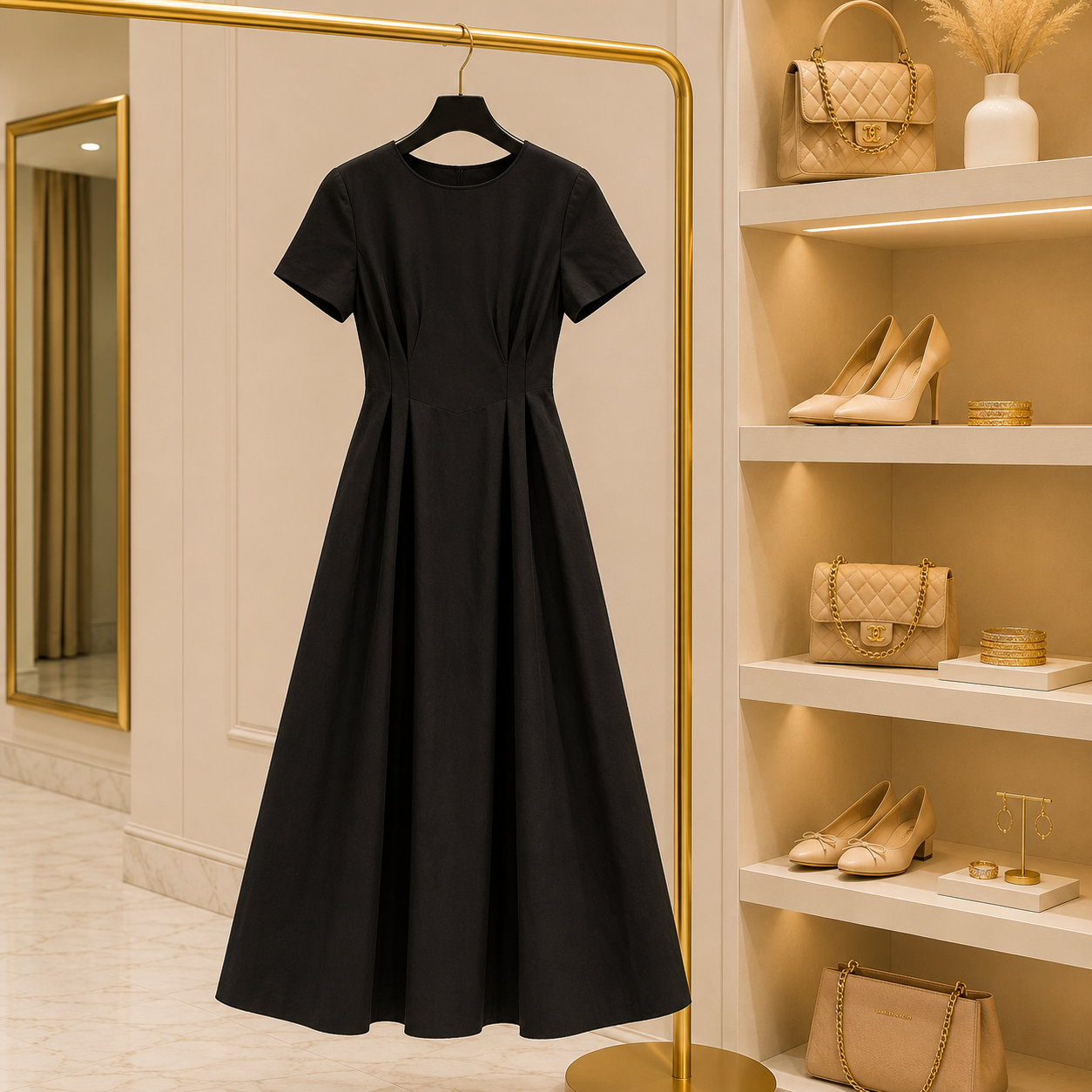 Black dress with White Bow-Tie
