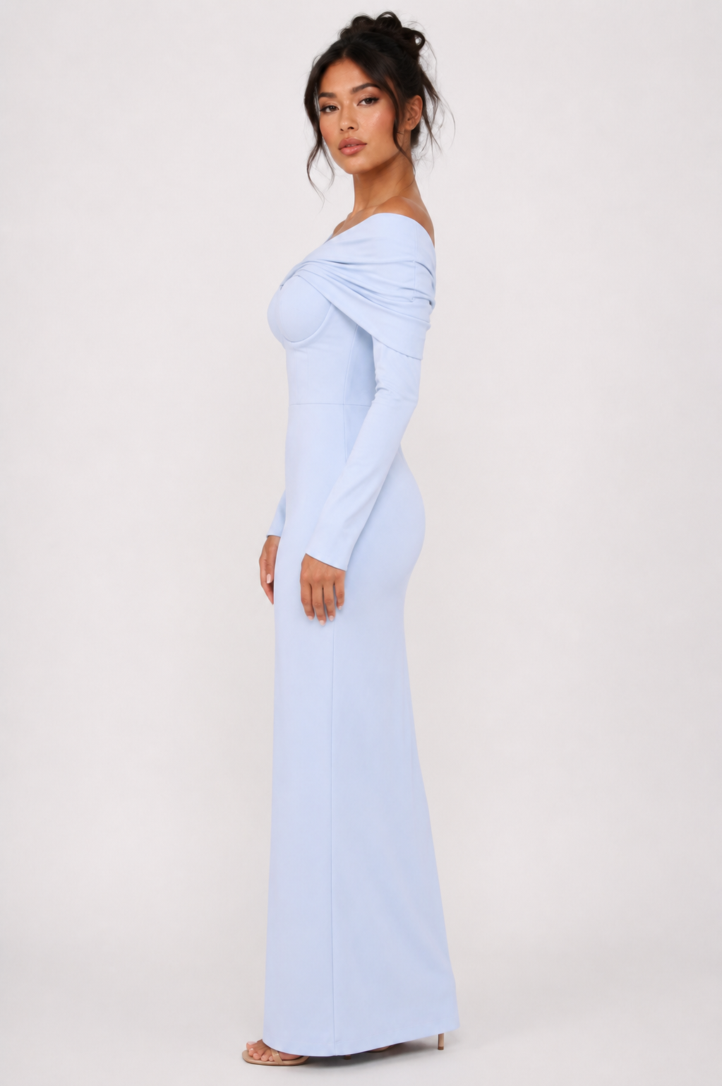 Elegant Baby Blue Evening Gown Size S