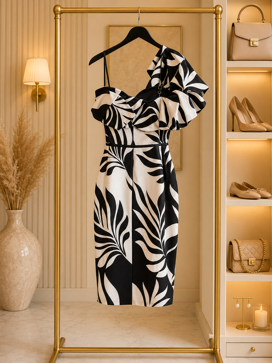 Black &amp; White Statement Dress