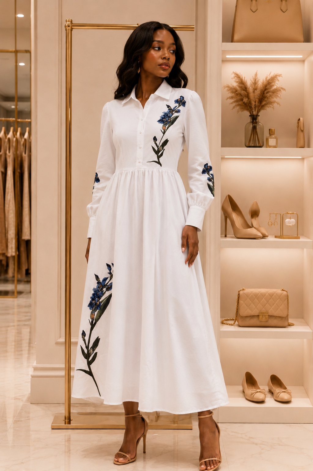 Long Sleeve white dress Size M