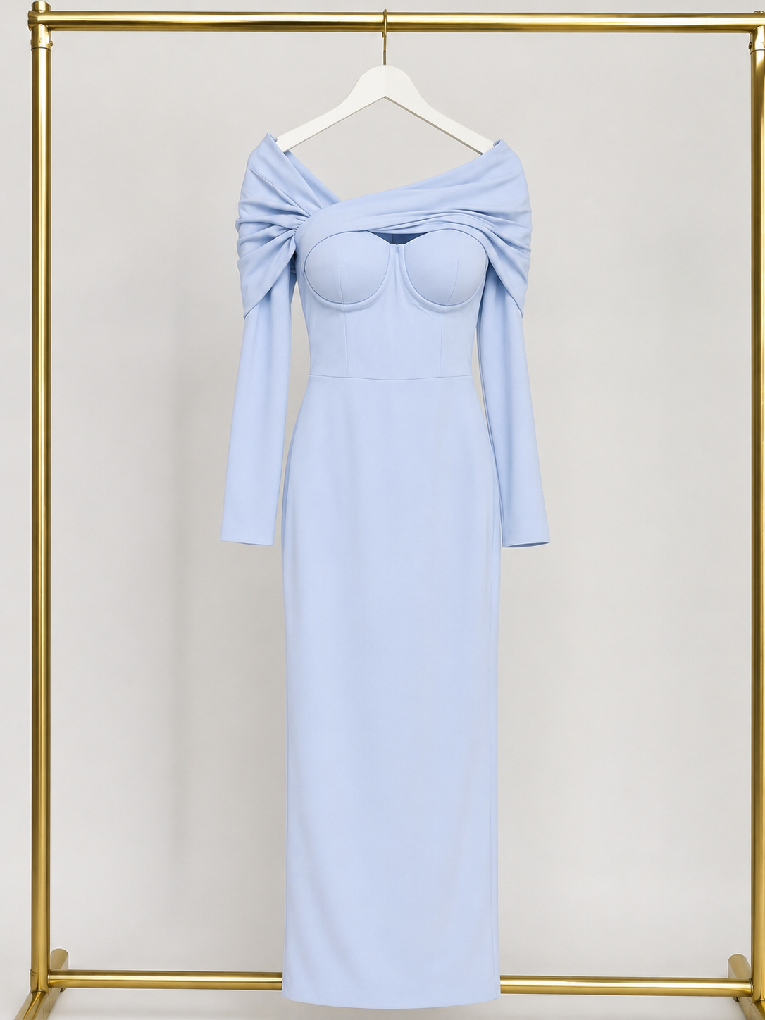 Elegant Baby Blue Evening Gown Size S