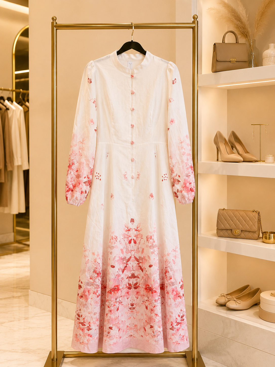 Elegant Baby pink maxi