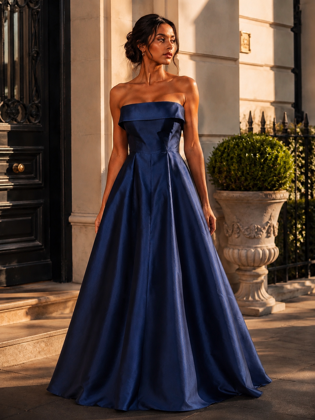 Elegant Navy Blue Ball Gown size M