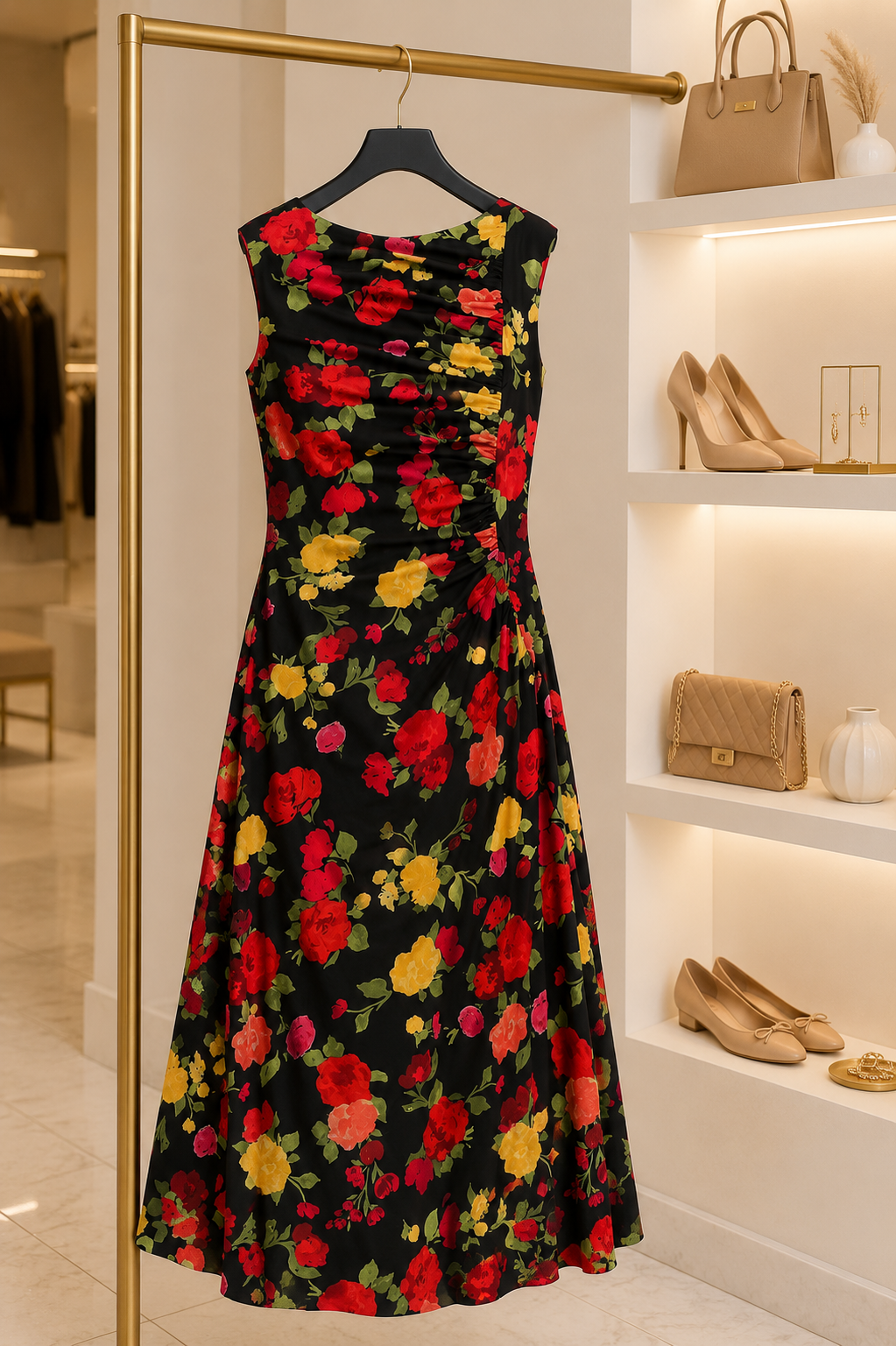 Black Floral Bodycon Dress – Funkygoofy