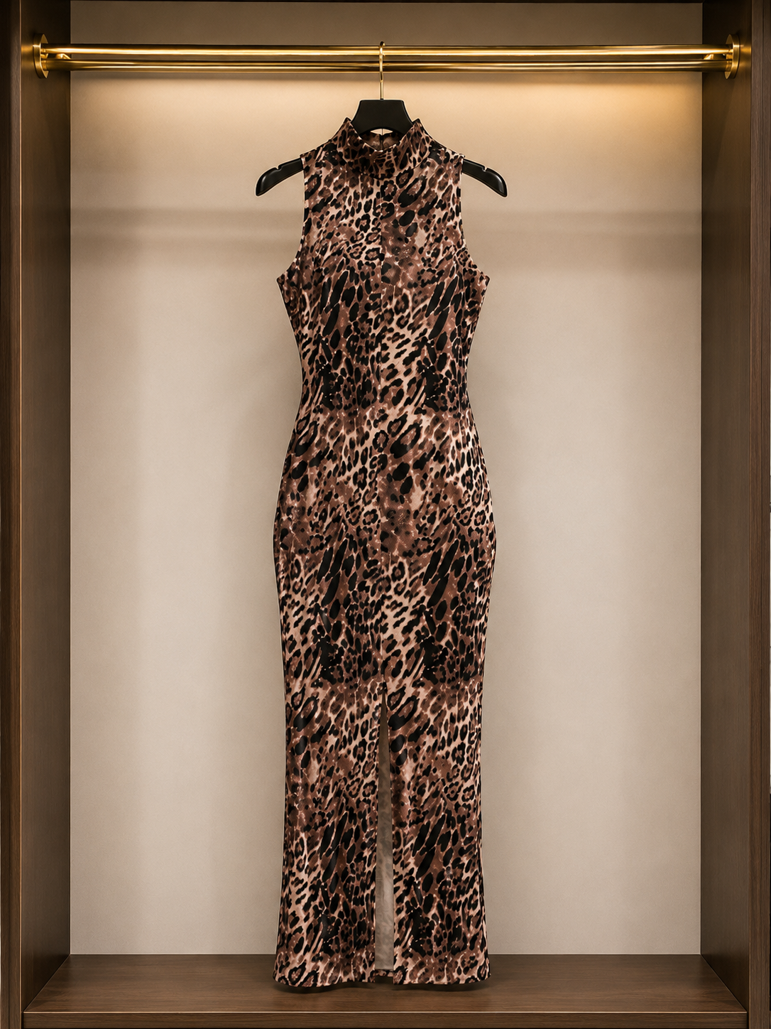 Elegant leopard print maxi dress Size M