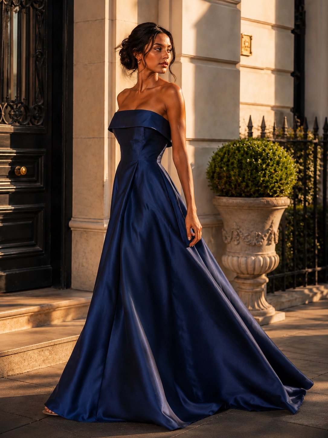 Elegant Navy Blue Ball Gown size M