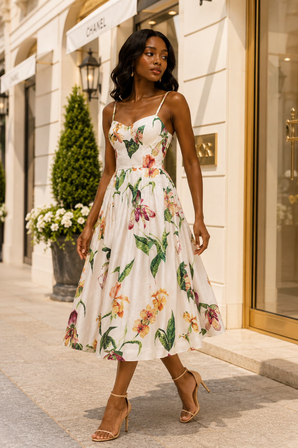 Floral Midi Dress Size S