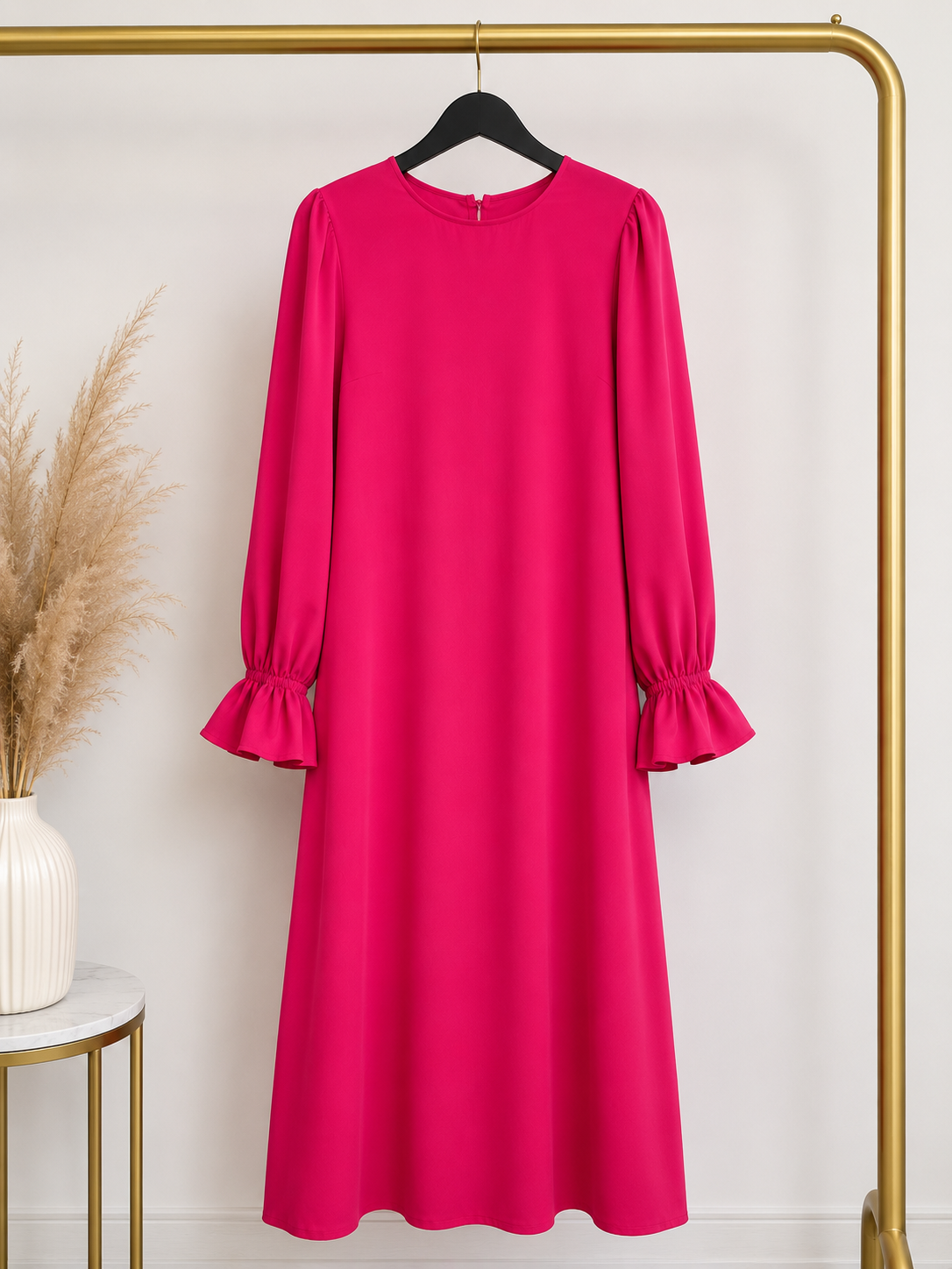 Elegant Fuchsia Maxi Dress Size S