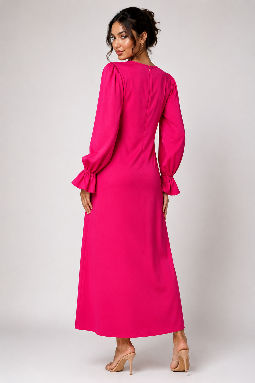 Elegant Fuchsia Maxi Dress Size S