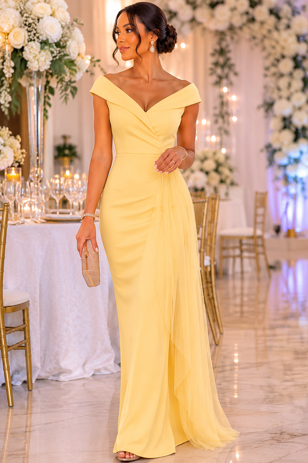 Timeless butter yellow maxi dress Size S