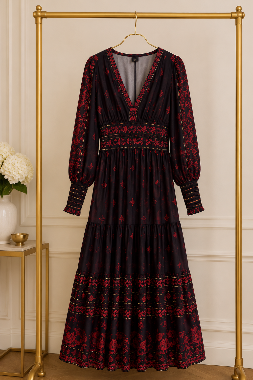 Elegant Boho Maxi Dress Size M