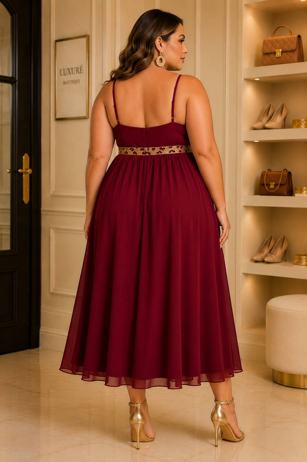 Burgundy Evening Gown