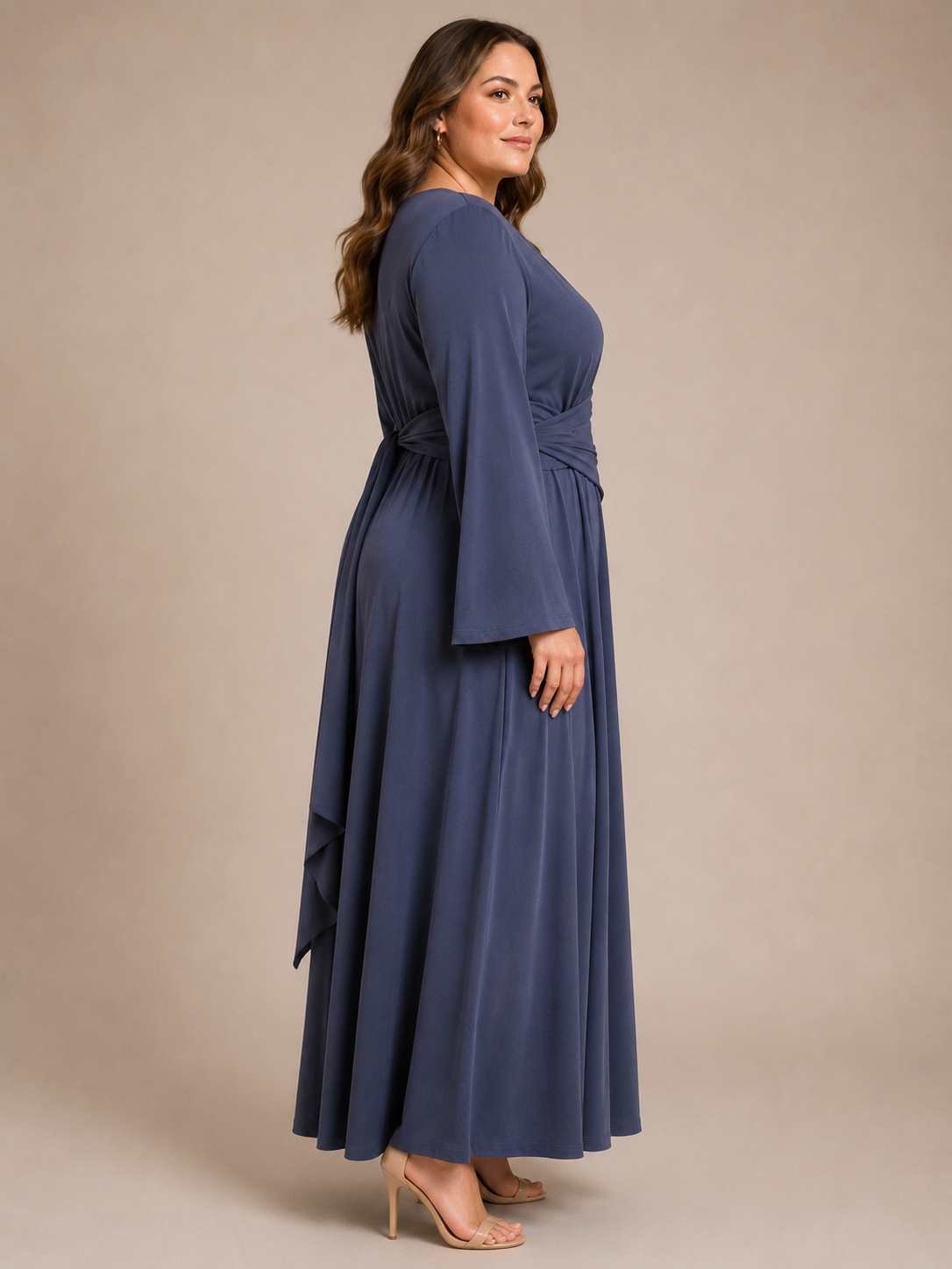 Elegant Bluish Gray Maxi Dress – Effortless Sophistication XXL