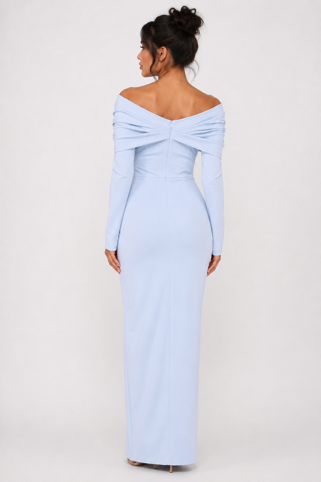 Elegant Baby Blue Evening Gown Size S