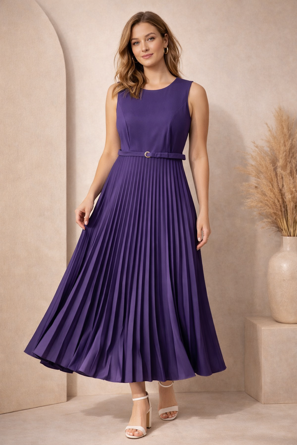sleeveless midi dress