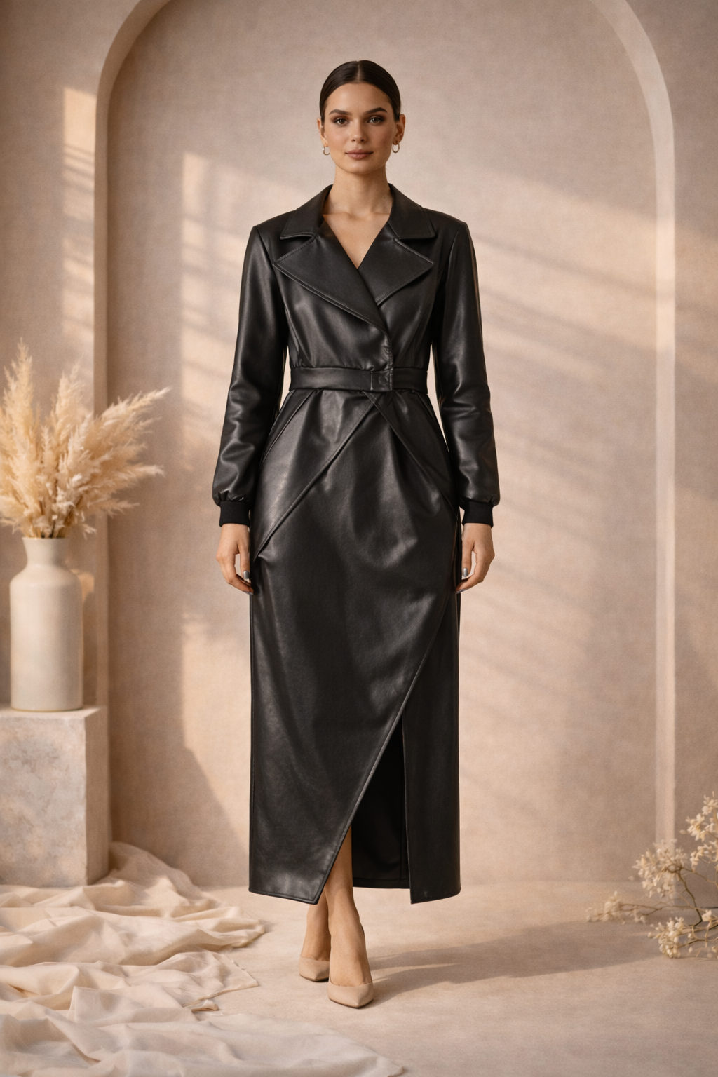Black Faux Leather Skirt