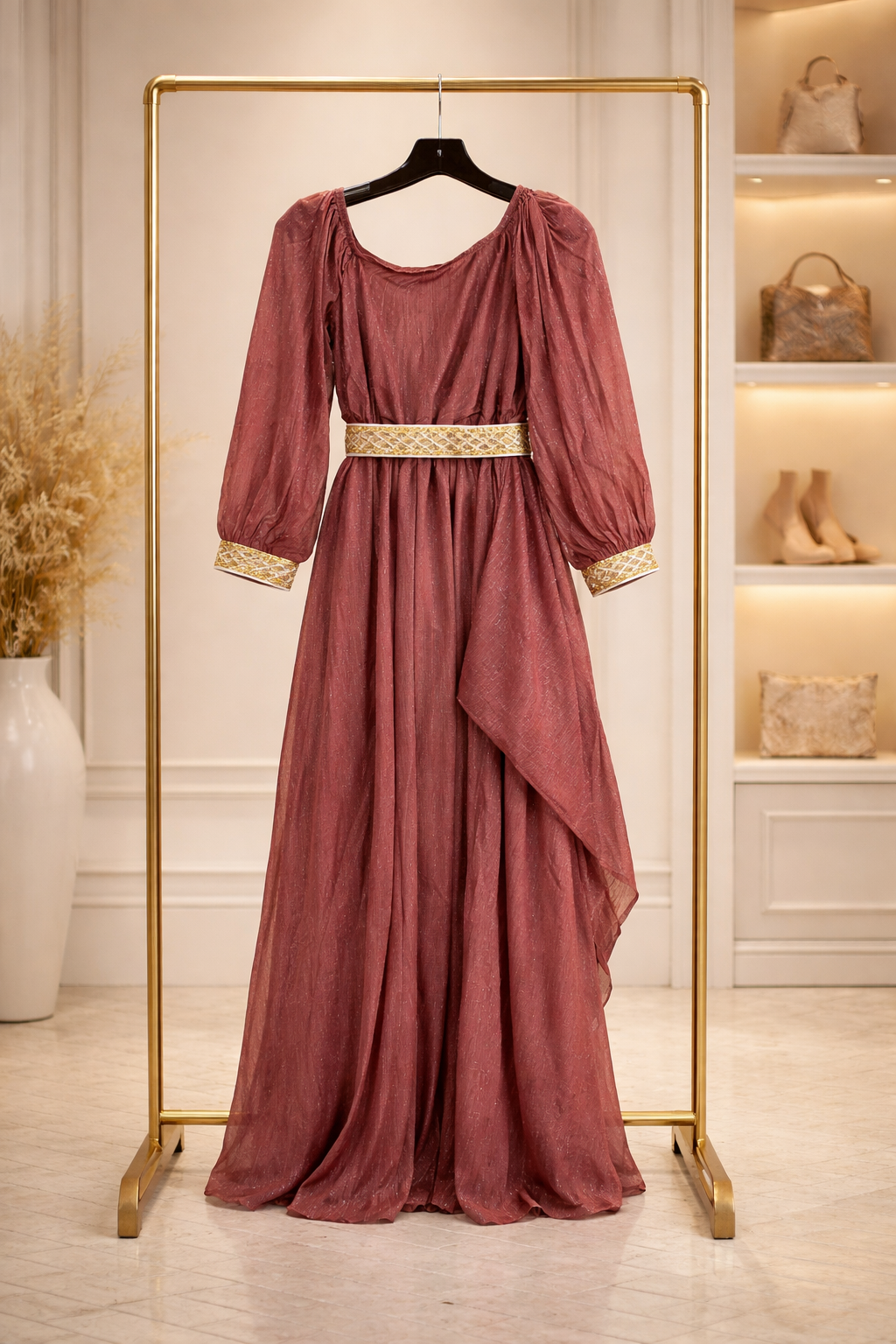 Elegant maroon maxi