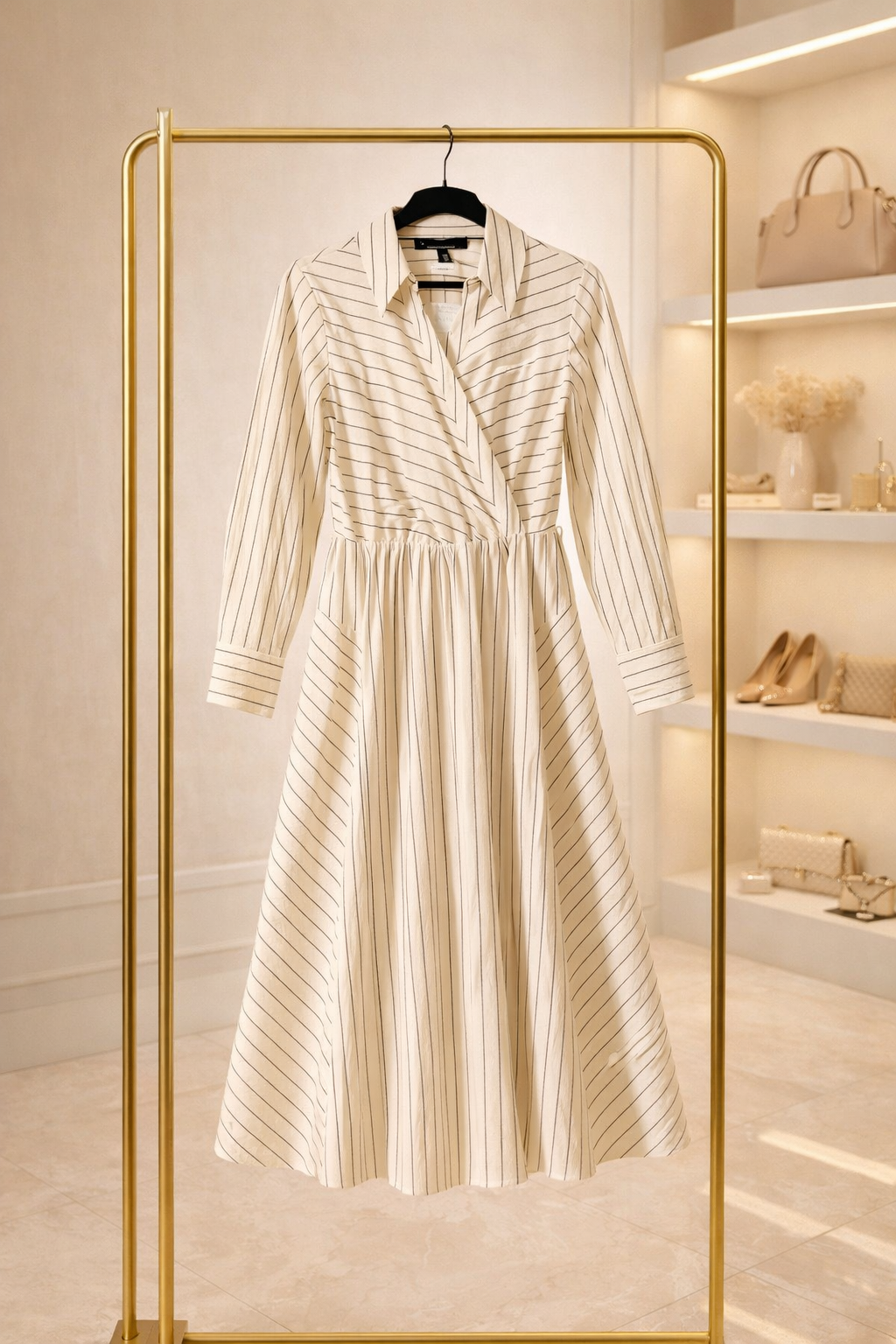 Gray striped dress
