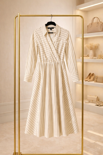Gray striped dress