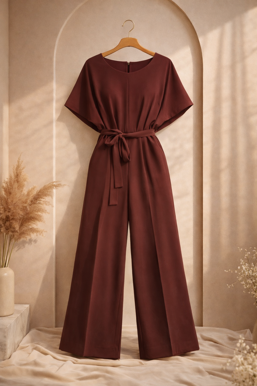 Elegant burgundy jumpsuit