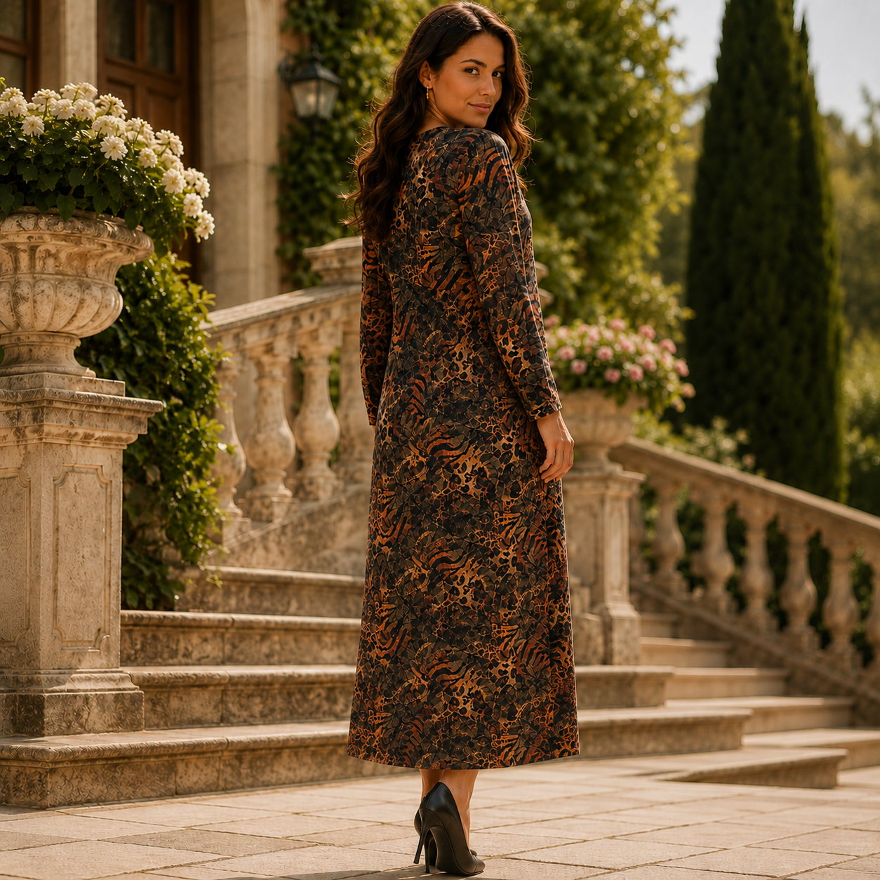 Animal Print Midi Dress