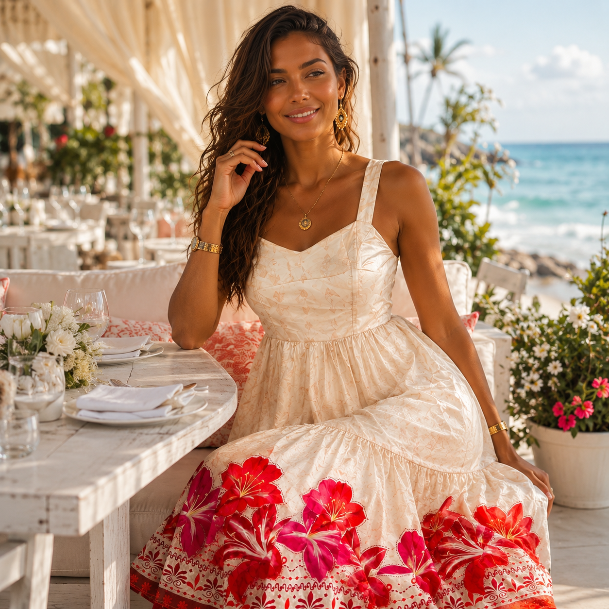 Charming cream sundress