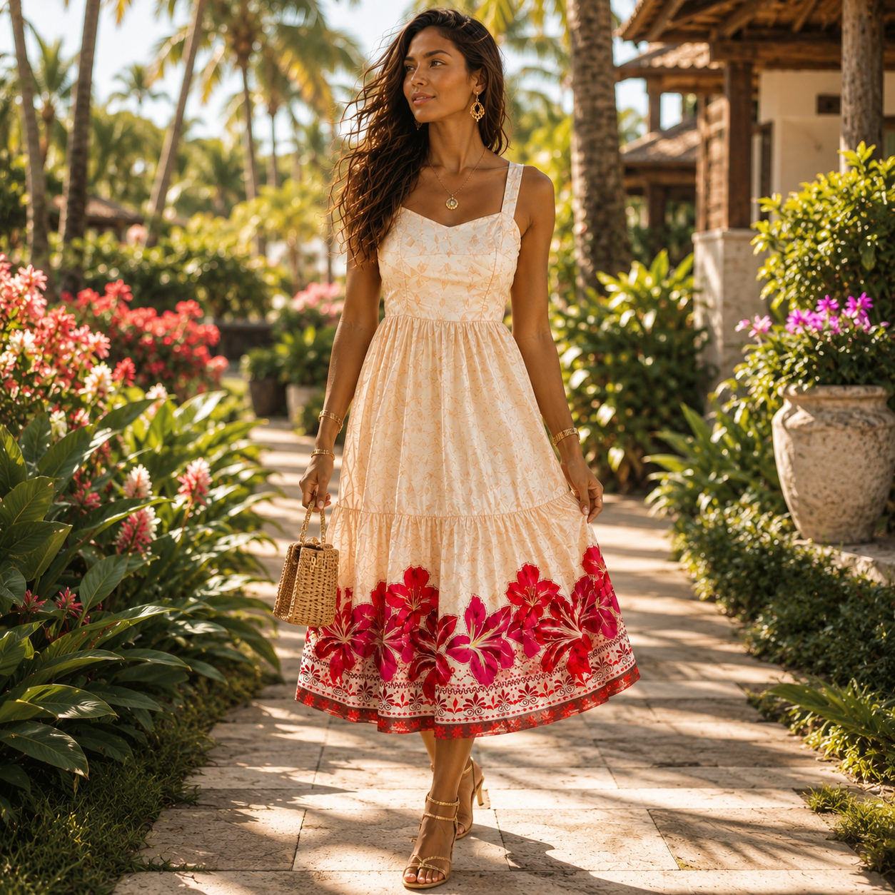 Charming cream sundress