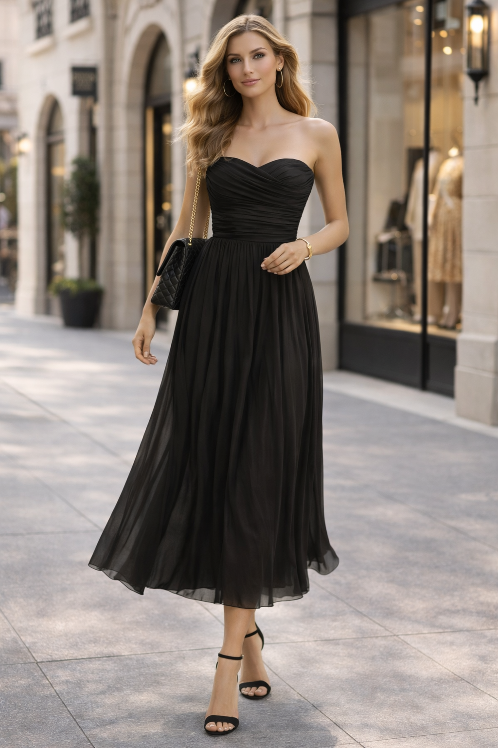Black Strapless (Tube) Maxi Gown
