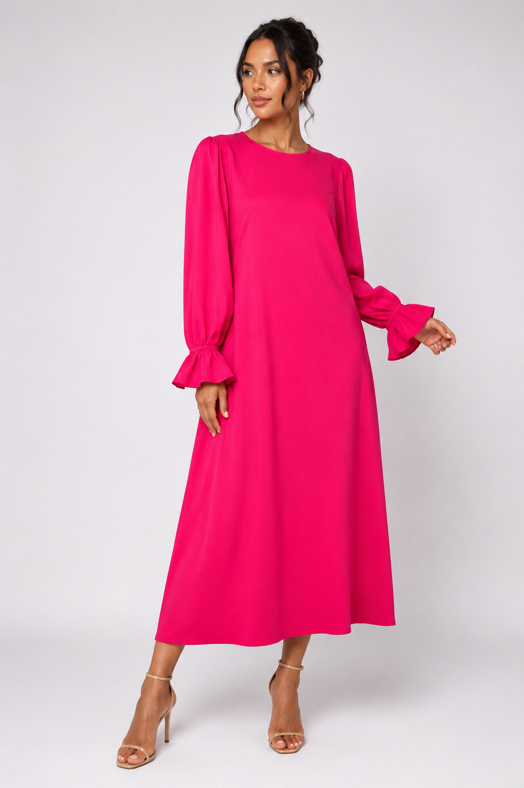 Elegant Fuchsia Maxi Dress Size S