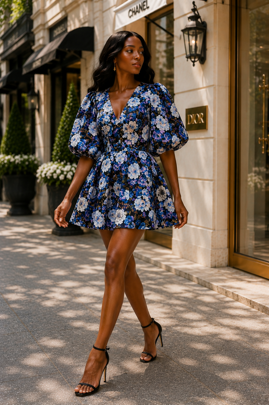 Purple Floral Mini Dress SIZE 10