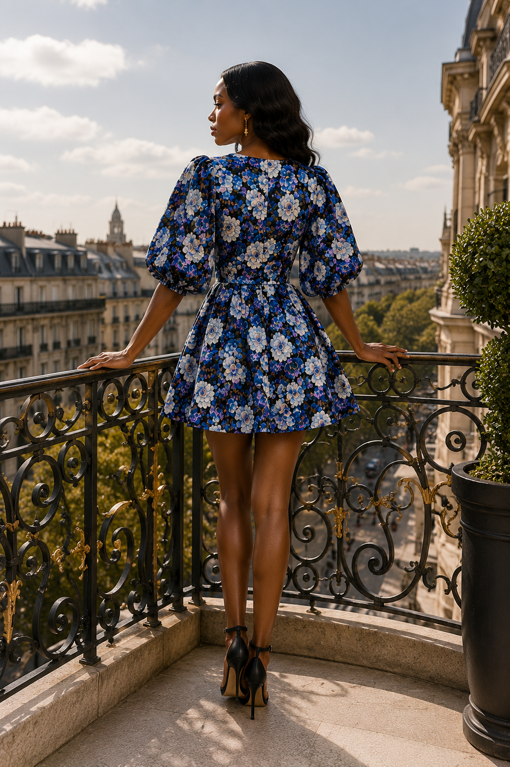 Purple Floral Mini Dress SIZE 10