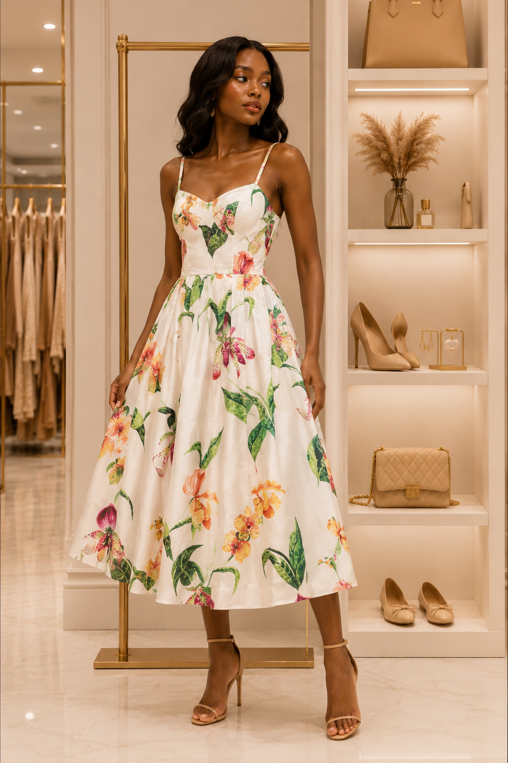 Floral Midi Dress Size S