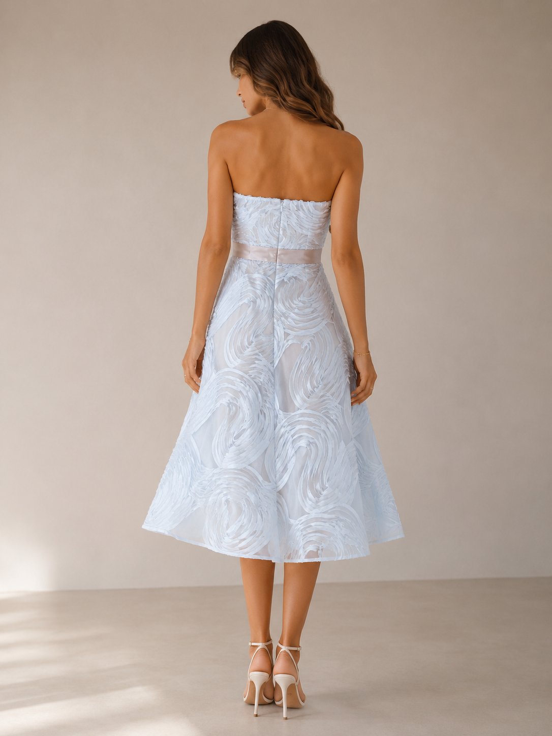 Baby Blue Tube Midi Dress
