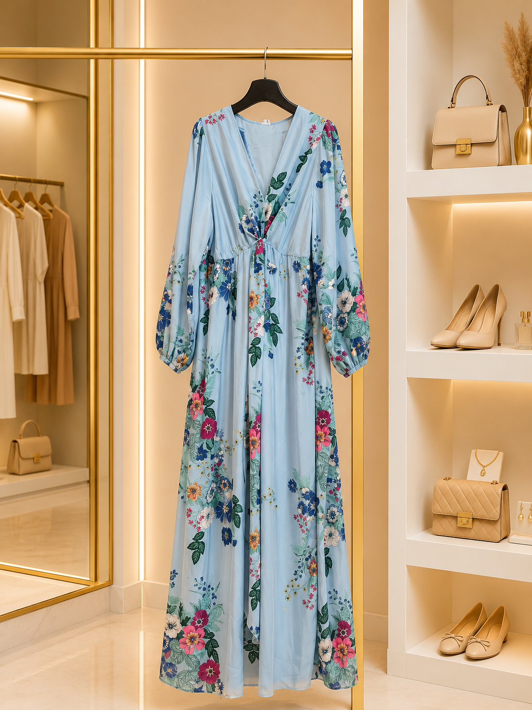 Blue Floral Maxi Dress