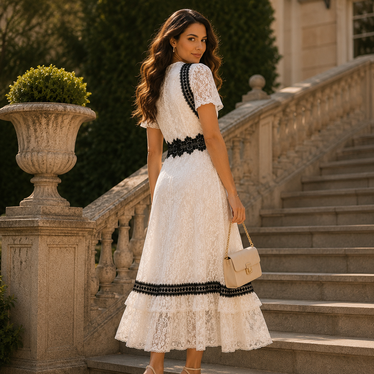 White Lace Dress Size S